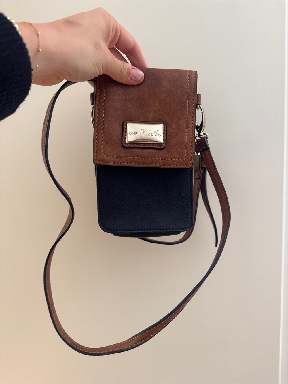 Simply Noelle Brown and Black Crossbody Phone Pouch